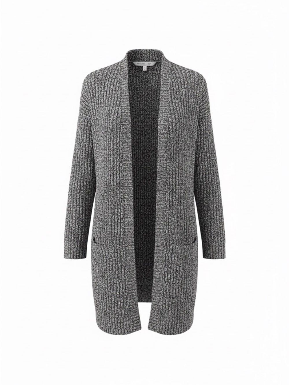 Bluenotes Marled Open-Front Long Cardigan - Gray